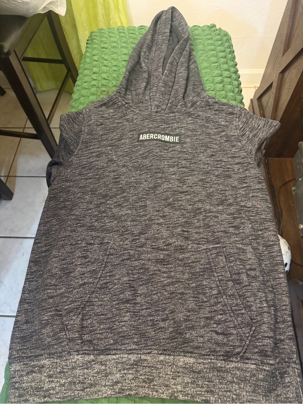 abercrombie kids Gray Hooded Short-Sleeve Pullover